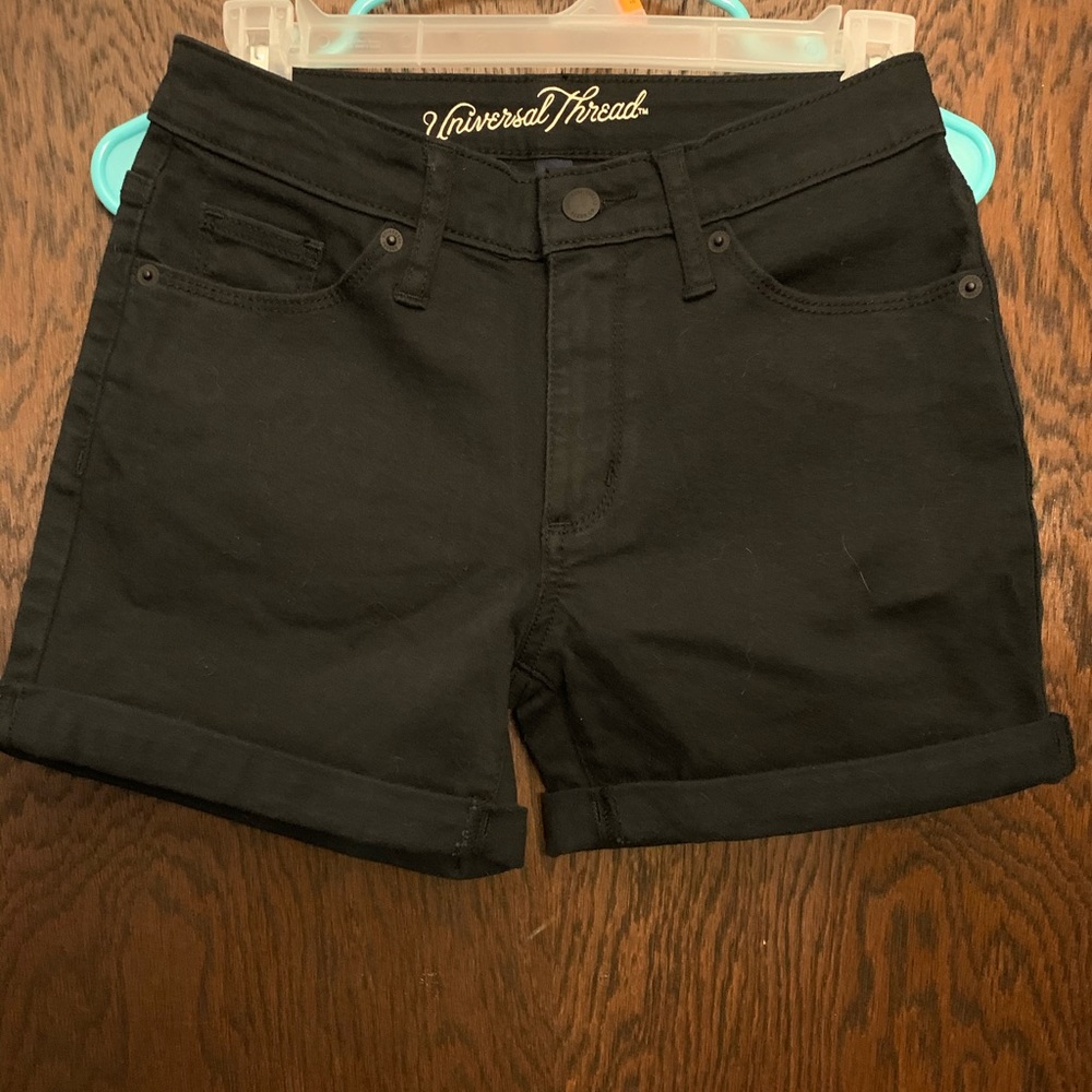 Black jean shorts